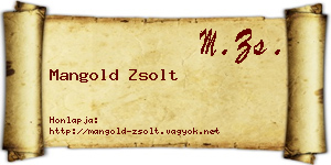 Mangold Zsolt névjegykártya